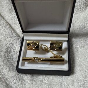 Cufflinks and Tie Clip Set